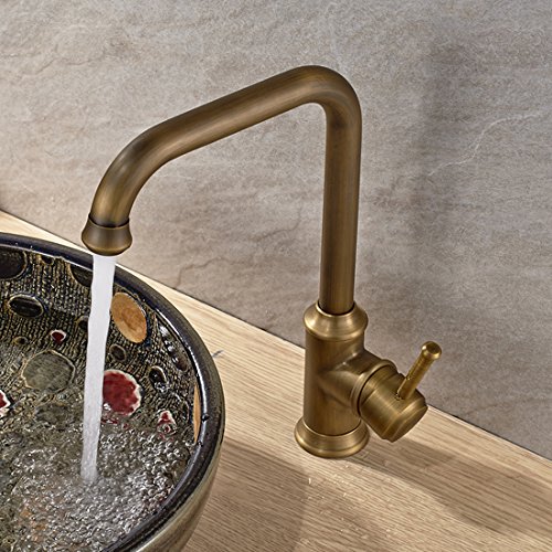 Mayabeque Antique Brass Single Handle Bathroom Sink Faucet